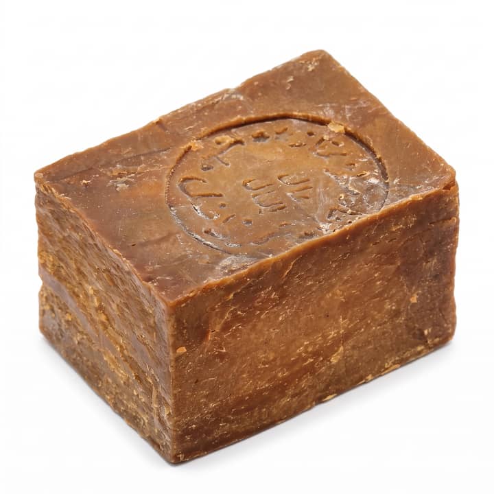 The same soap bar rendered on a clean white background, stamp intact